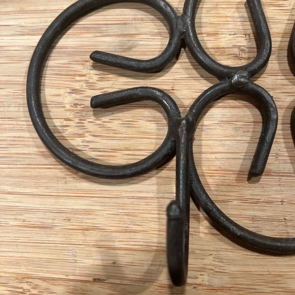 Rustic Brown industrial Metal Wall Decorative Scroll Hook